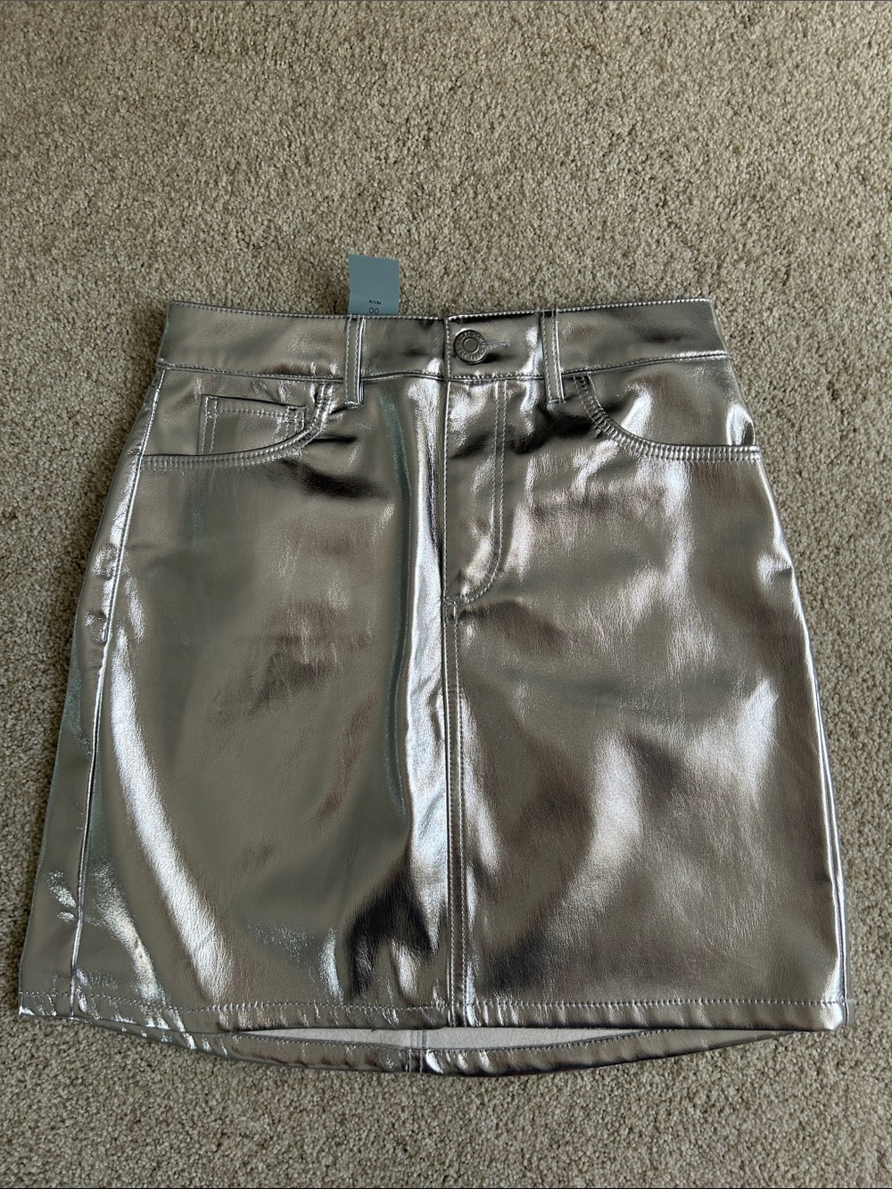 LOFT Metallic Silver Skirt